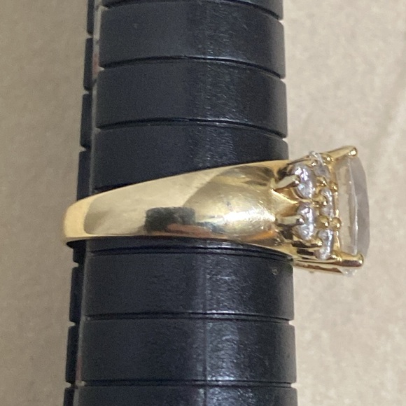 14K Yellow Gold Large CZ Ring - Picture 12 of 16
